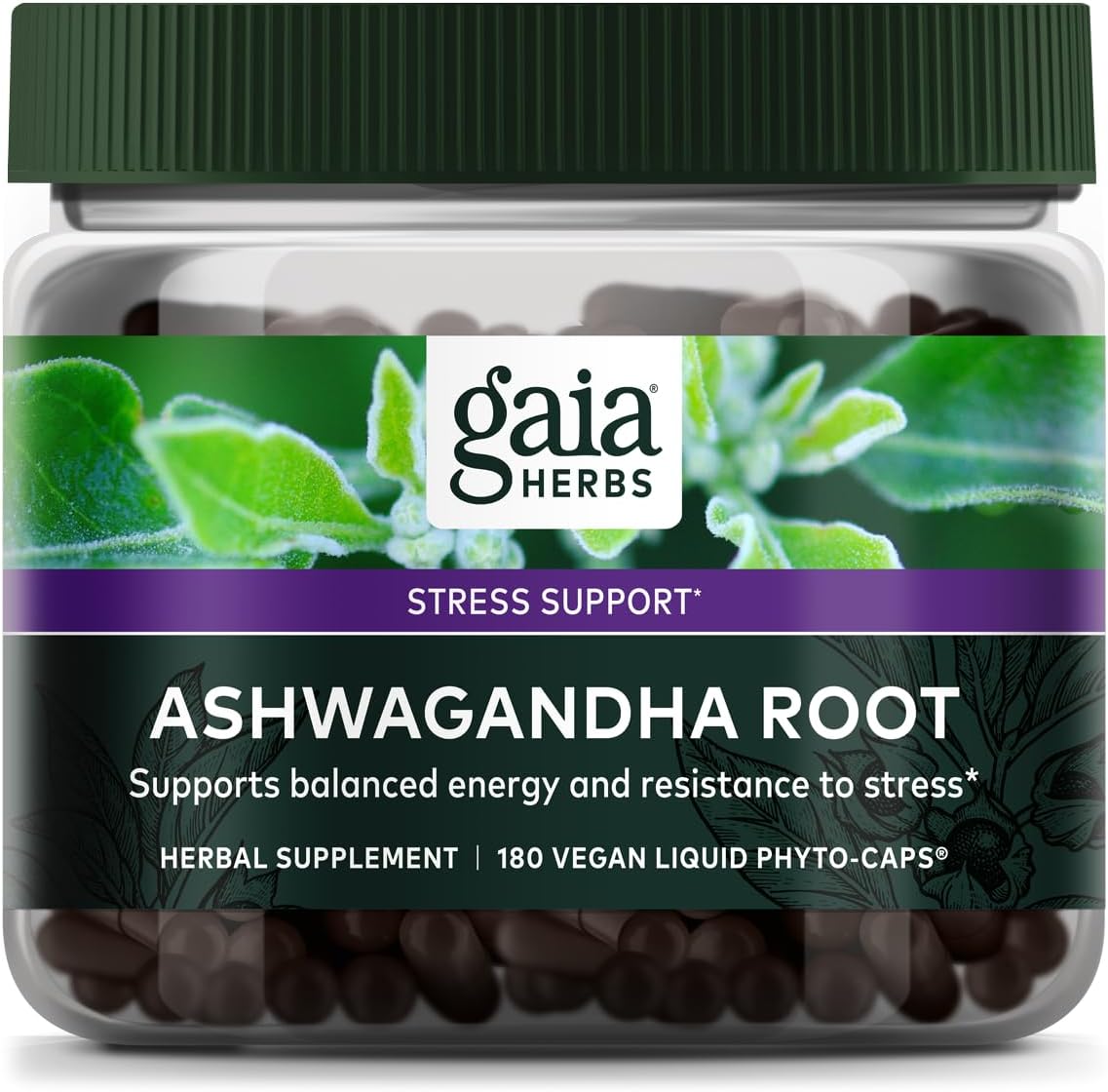 Gaia Herbs Ashwagandha Root - Made with Organic Ashwagandha Root to Help Support a Healthy Response to Stress, The Immune System, and Restful Sleep - 180 Count (Pack of 1)