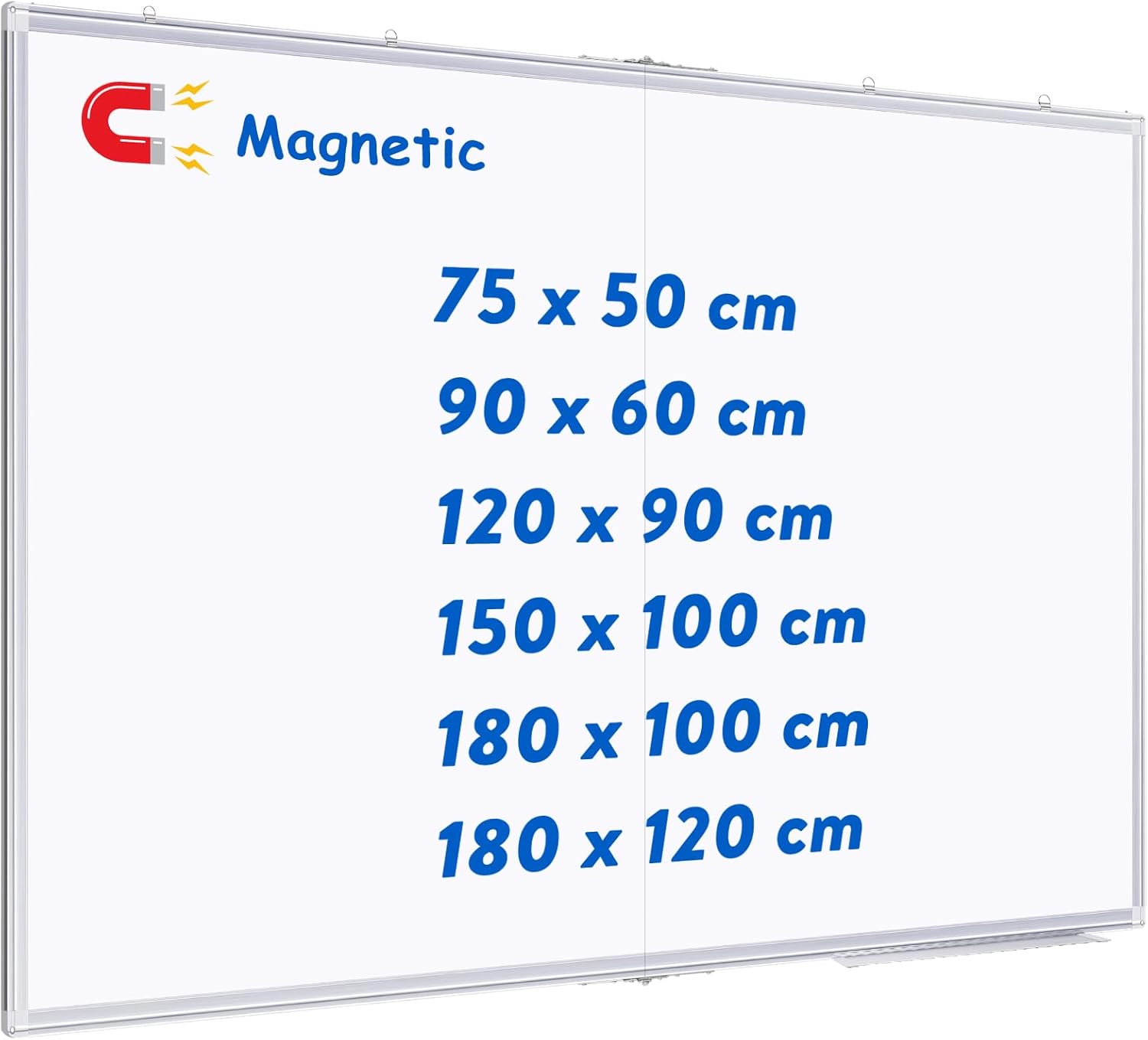 maxtek Whiteboard 120 x 90 cm, Magnetic White Board for Wall, Aluminium Frame Large WhiteBoard with Pen Tray, Dry Erase Board for Home Office School