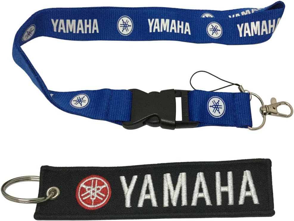 1pc Lanyard + 1pc Tag Keychain Key Ring Motorcycle ATV Biker for (Yamaha)
