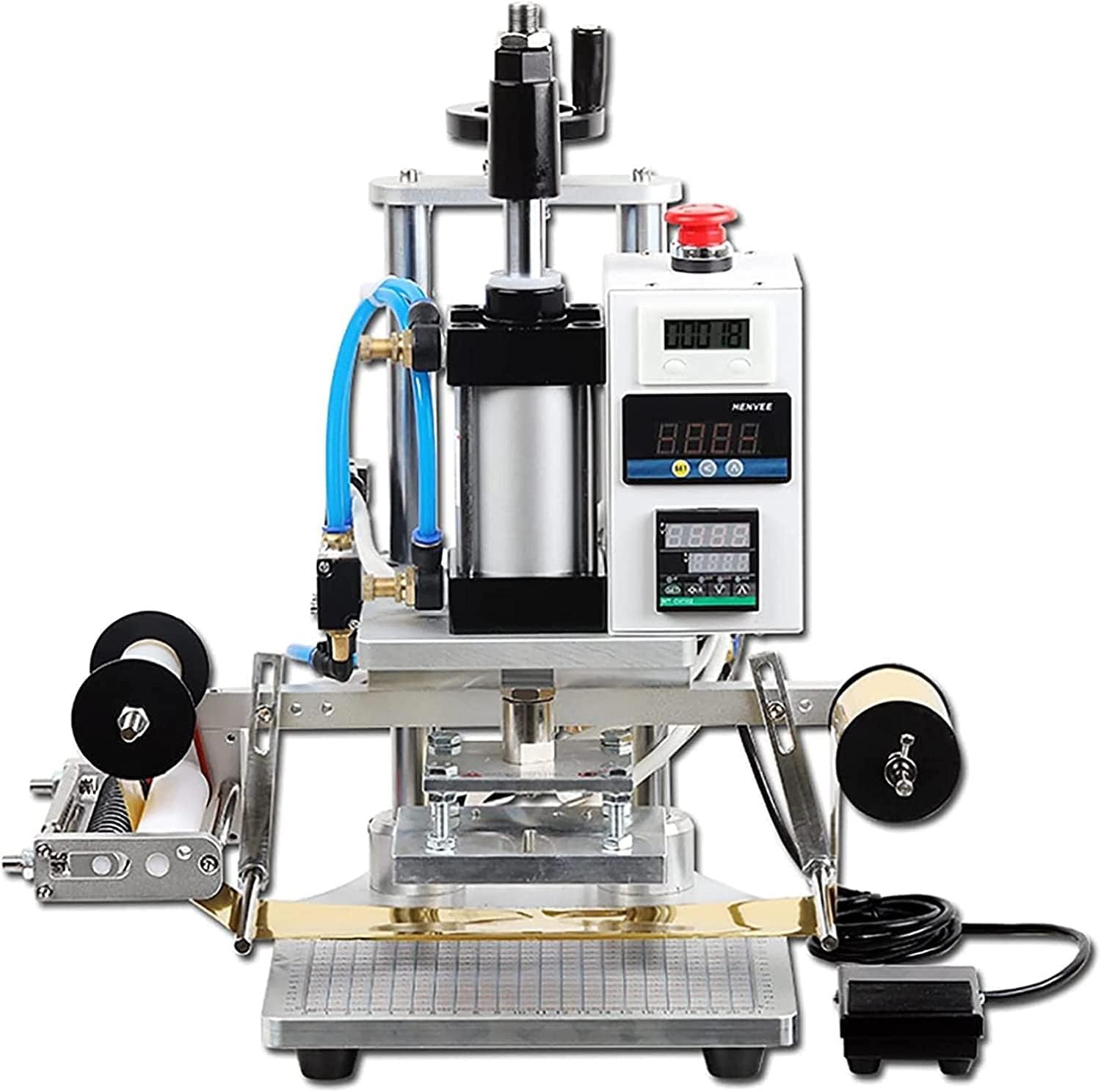 CAULO Hot Foil Stamping Machine Embossing Machine Leather Embossing Bronzing Pressure Mark Machine Manual Leather PVC Wood Logo Stamper (100x130mm)