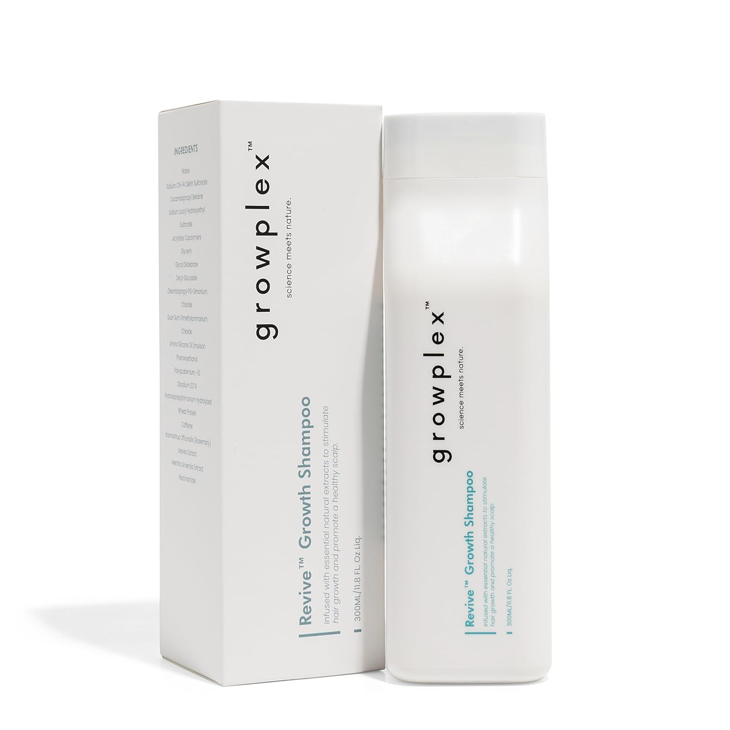 Growplex Revive Hair Strengthening Shampoo – With Biotin, Caffeine, Rosemary & Niacinamide – Supports Thicker, Fuller-Looking Hair – Sulfate-Free – 250ml