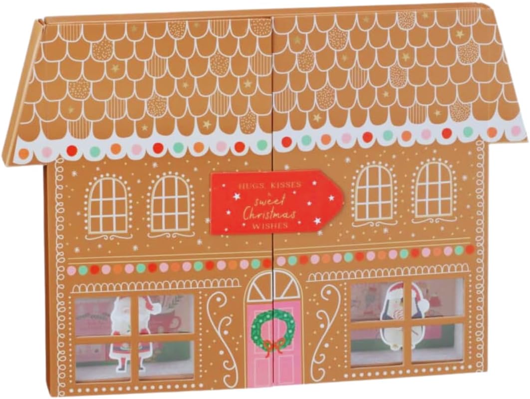 Christmas Advent Calendar 2024 - Advent House Gift Set for all | 24 Days Christmas Countdown with Chocolate truffles, Snowman Candy, Reindeer Marshmallows, Xmas Tree candy Gingerbread (24 Days Advent)
