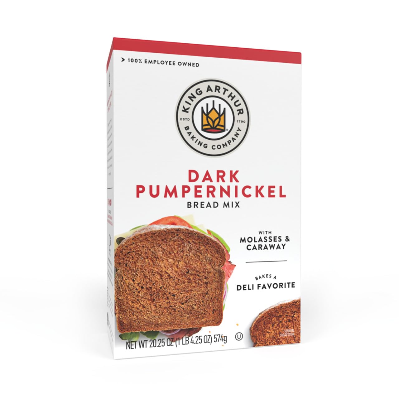 King Arthur Flour Dark Pumpernickel Yeast Bread Mix 20.25 OZ (574g), Bread Mix for Bread Machines or Oven Baked Bread