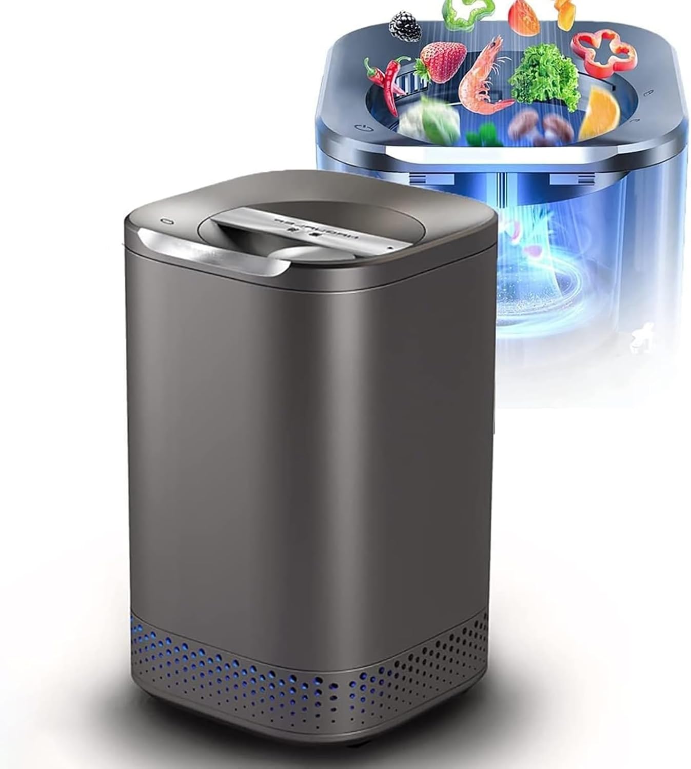 Electric Kitchen Composter,Smart Electric Composter for Kitchen,Mill Composter Kitchen Bin,Countertop Automatic Food Waste Cycler,One Button Turn Waste into Natural Fertilizer,Filter Deodorization