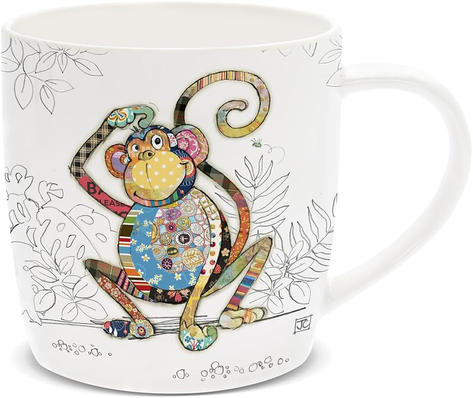 Lesser & Pavey British Designed Barrel Coffee Mug | Ceramic Coffee Mugs for Home or Work | Large Mugs for Hot Drinks | Monty Monkey Tea and Coffee Cups - Bug Art