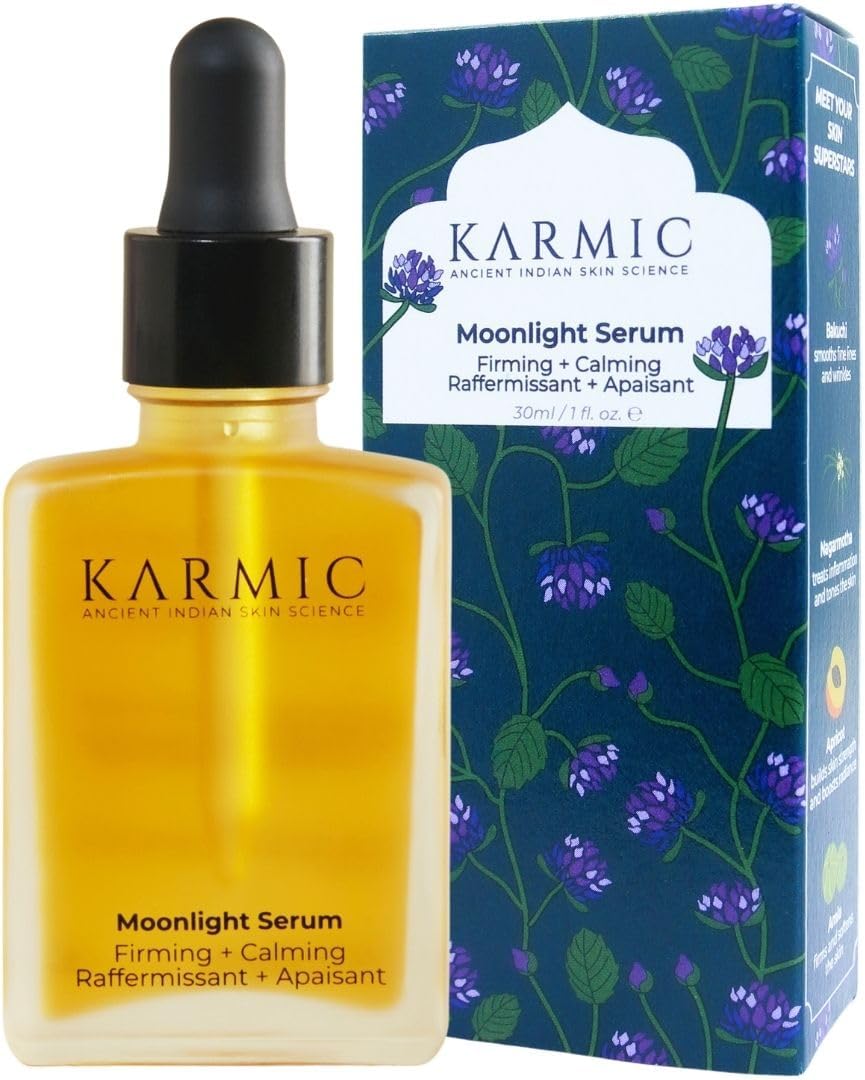 Karmic Skin Anti Ageing Face Serum: Bakuchiol + Vitamin C | Wrinkles, Dark Spots, Hyperpigmentation Night Treatment | Best Natural Retinol | Hydrating Collagen Boosting Facial Oil | Dark Spot Remover