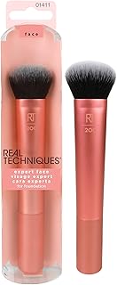 Real Techniques Expert Face Professional Foundation Makeup Brush for Even Streak Free Application, Dense Bristles For Buffing, Orange, 1 Count