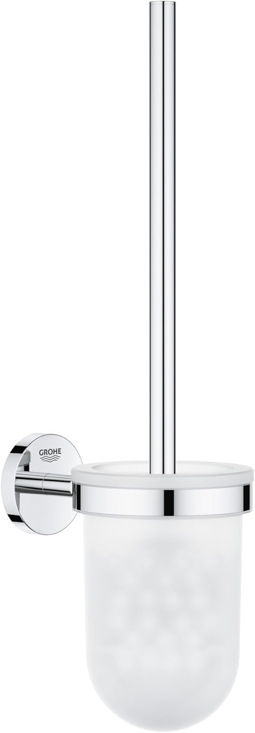 GROHE Baucosmopolitan Toilet Brush Set, Chrome Finish, Concealed Fastening 40463001