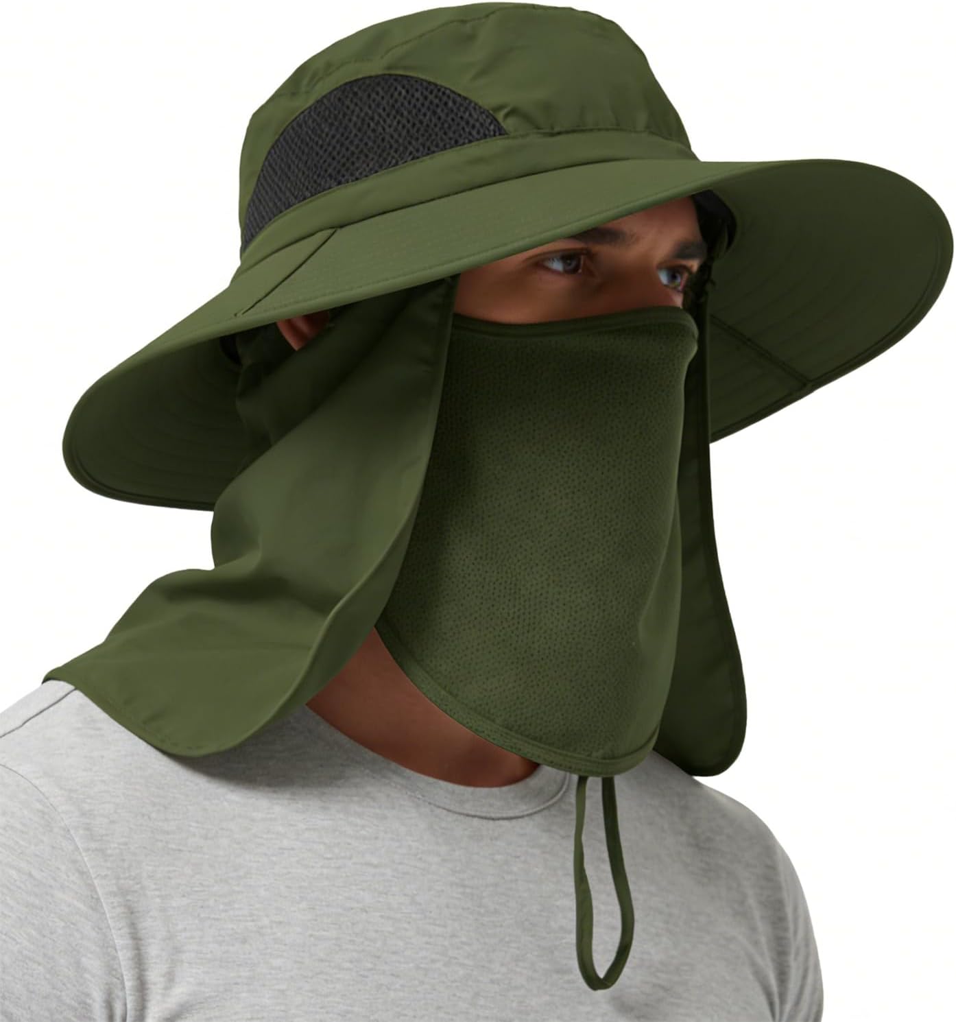 Wide Brim Sun Bucket Hat, Waterproof Boonie Hat for Men & Women