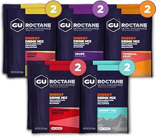 GU Energy Roctane Ultra Endurance Energy Drink Mix, Vegan, Gluten-Free, Kosher, Caffeine- Free, and Dairy-Free n-the-Go Energy for Any Workout, Assorted Flavors, 10 Single Serve Travel Size Packets