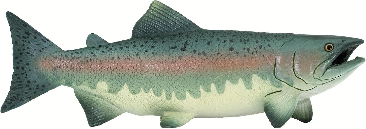 Safari Ltd. Salmon Fish Figurine - Detailed 7" Plastic Model Figure - Fun Educational Play Toy for Boys, Girls & Kids Ages 3+