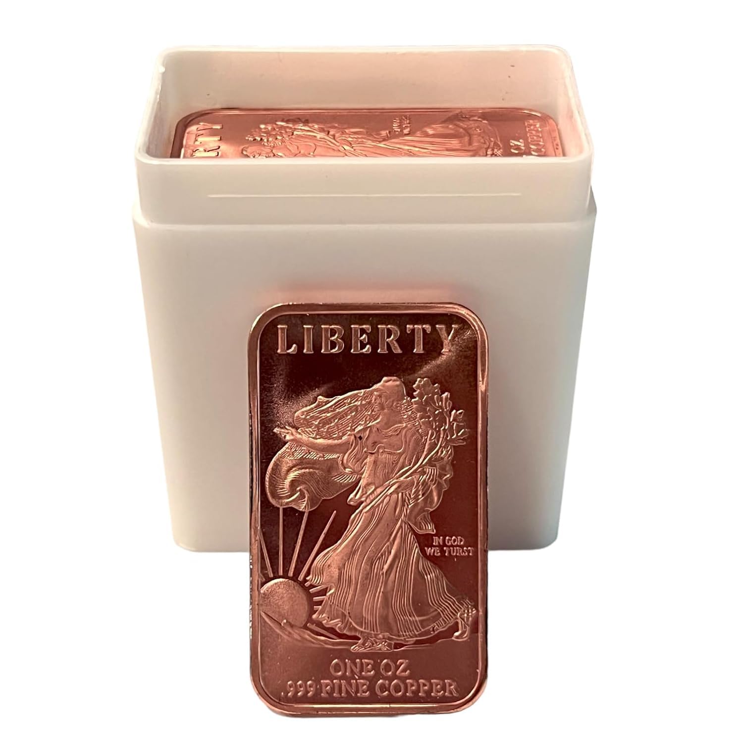 One (1) Ounce Walking Liberty Copper Bar by Unique Metals | Pack of 20 | .999 Fine Copper | Made in The USA