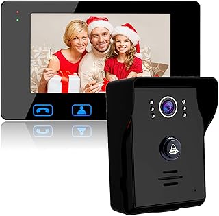 Video Door Phone Doorbell Wires Video Intercom Monitor 7" Wired Door Bell Home Security System with Night Vision and Push Button HD Camera…