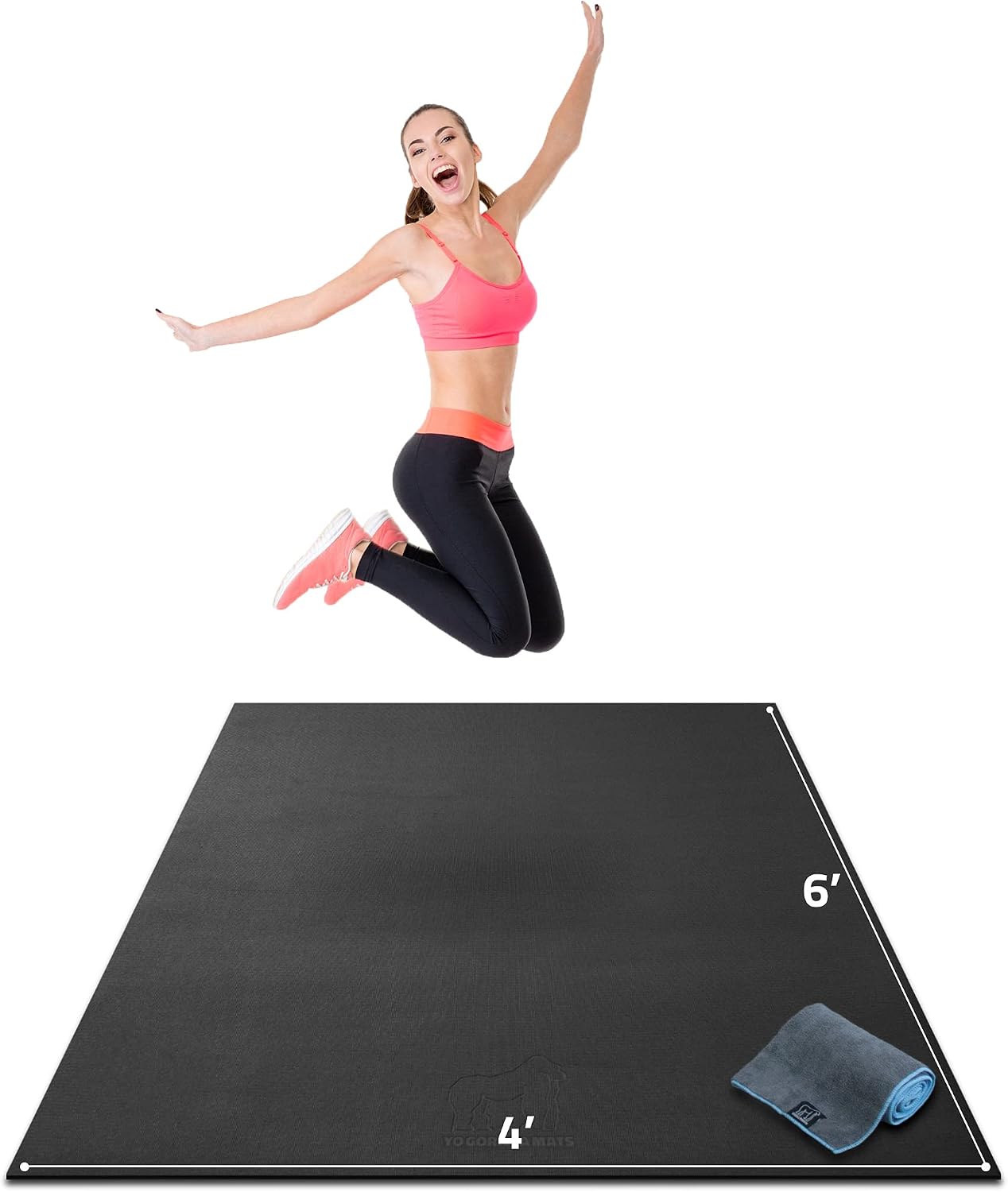 Gorilla Mats Large Exercise Mat - 6x4/7x4/7x5/8x4/10x4 ft - Home Gym Mat
