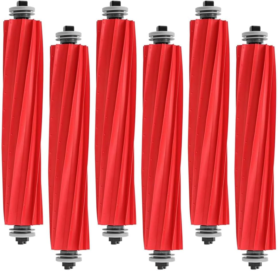 6 Pack Rubber Brushes Replacement for Roborock S7 Series,QV 35A/35S,Q7 Series,Q Revo Series,Qrevo S/MaxV/Pro/Plus Vacuum Cleaner