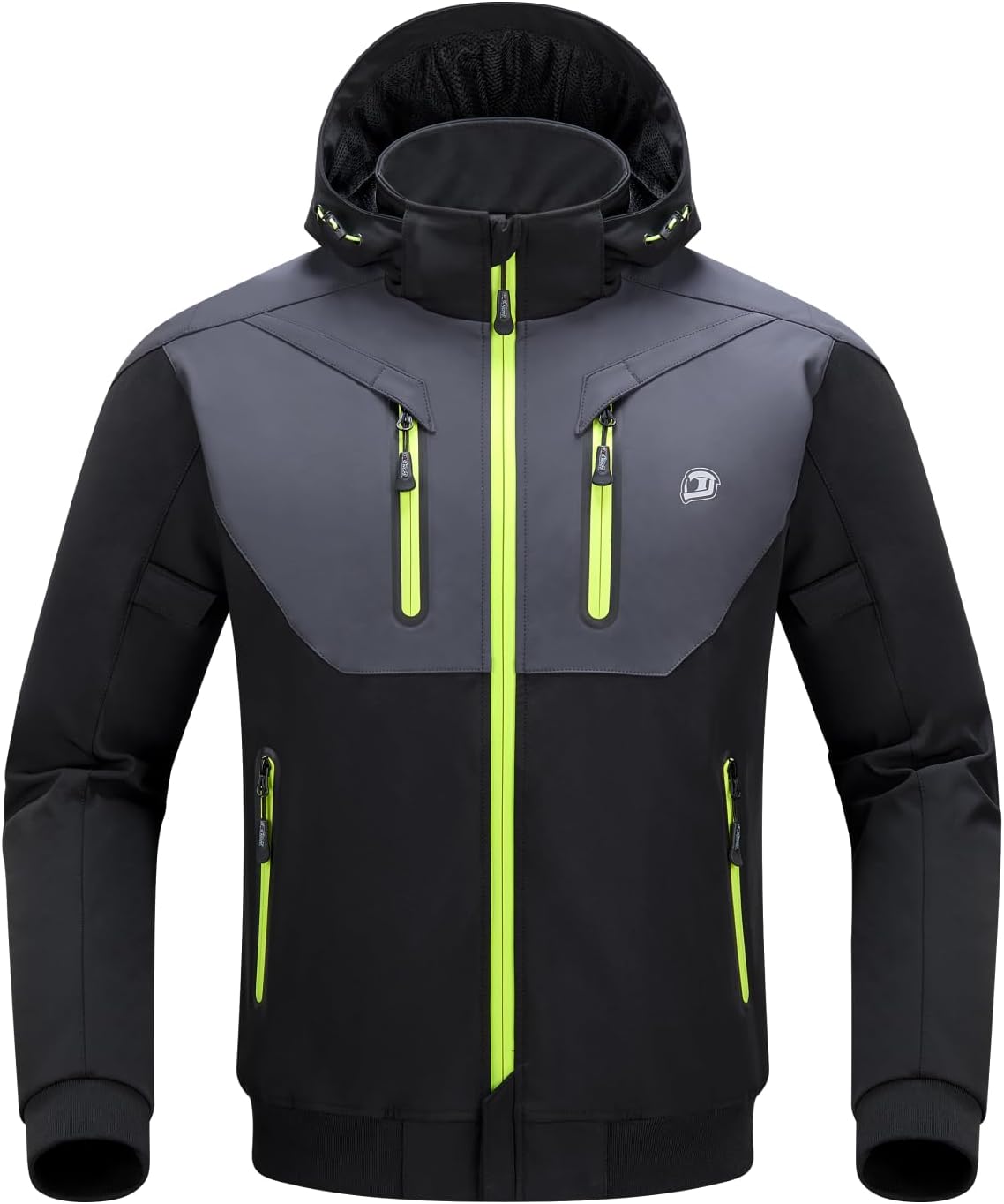 BORLENI Motorcycle Jacket with CE Armor Removable Liner Detachable Hood for Men Motorbike Riding Jacket Windproof All Seasons
