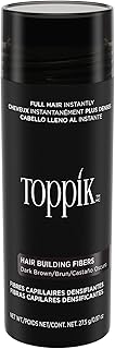 Toppik Hair Building Fibers, Dark Brown, 27.5g, Fill In Fine or Thinning Hair, Instantly Thicker, Fuller Looking Hair, 9 Shades for Men and Women , 0.97 Oz (Pack of 1)