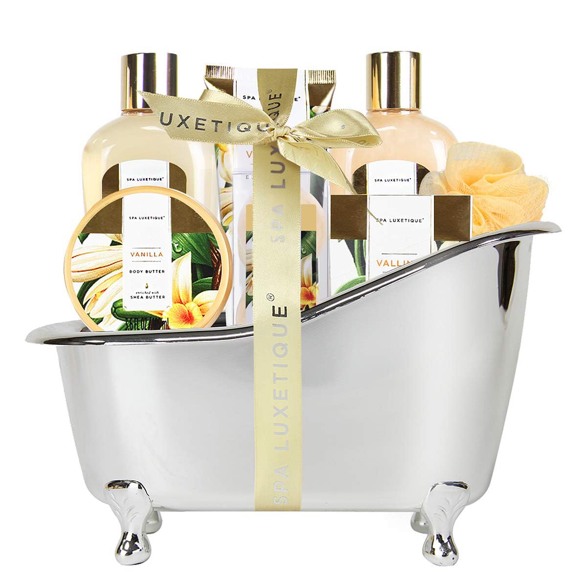 Gifts for Women, Spa Luxetique Spa Gift Baskets for Women, 8 Pcs Vanilla Bath Sets for Women Gift, Bubble Bath Set for Women Gift, Vanilla Spa Kit Womens Christmas Gifts, Gift Sets for Women