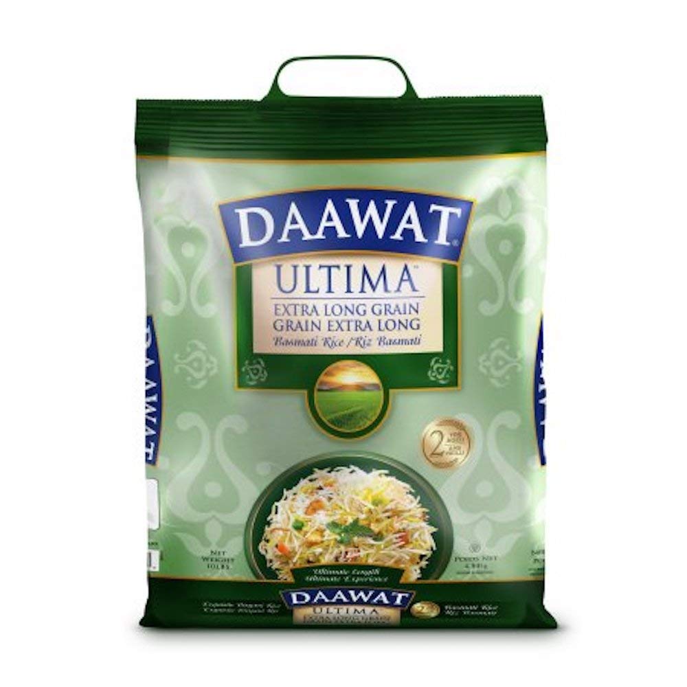 Daawat Ultima Extra Long Grain Basmati Rice, 2-Years Aged, 10lbs - PACK OF 2