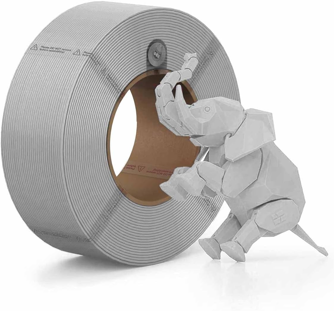 Bambu Lab PLA Filament Matte 3D Printer Filament 1.75mm PLA 1kg High Tenacity Eco Friendly - Light Gray (10104) - Refill