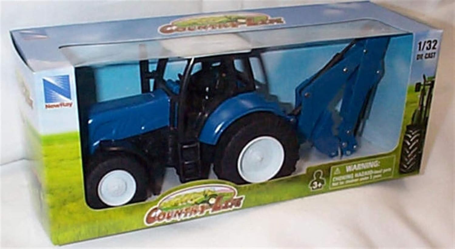 Corgi newray countrylife blue with white roof tractor with bucket scoop 1:32 scale diecast model