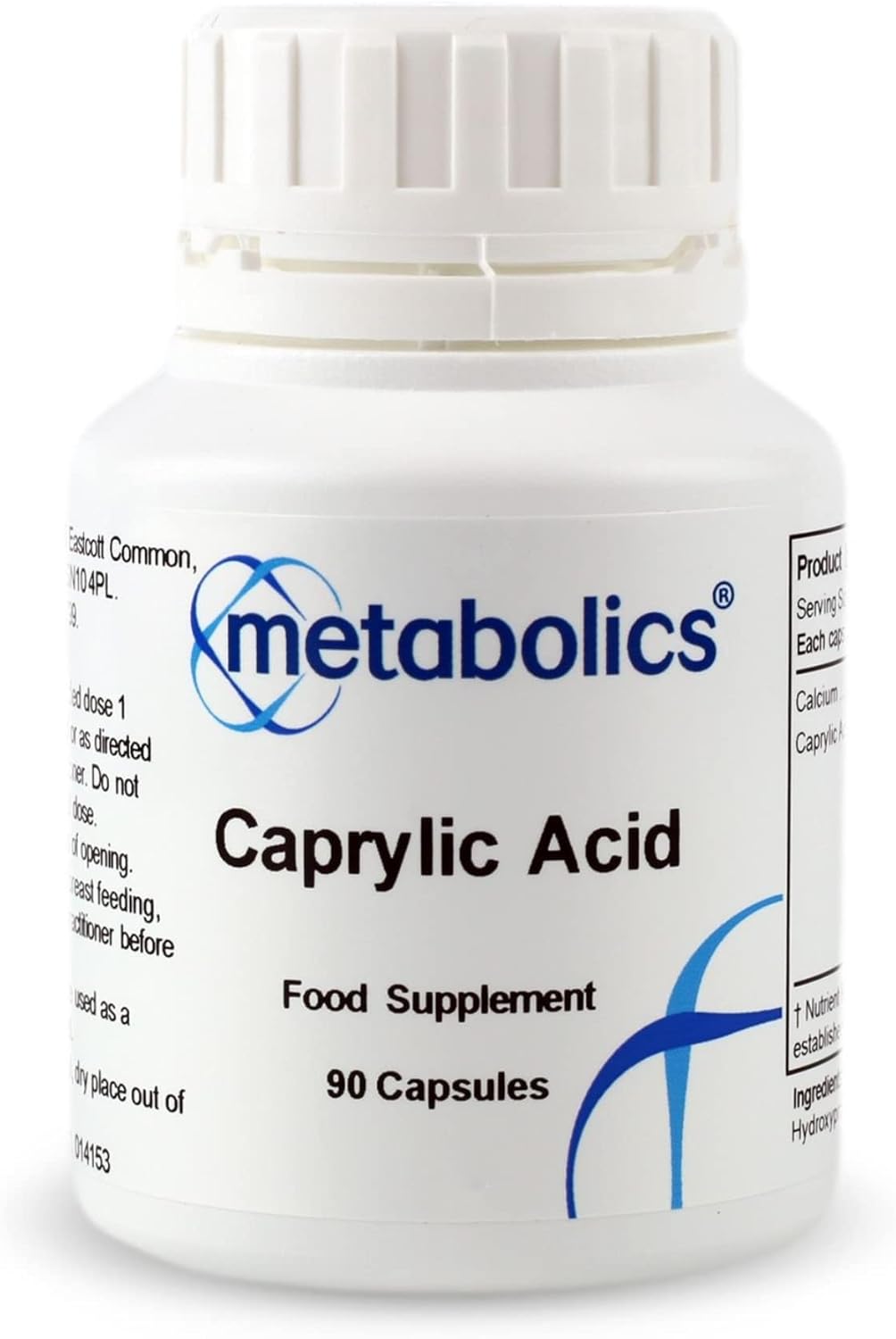C8 Caprylic Acid (600 mg) – 90 Vegan Capsules | High‑Purity MCT for Energy, Gut Health, Candida Support & Immune Function | UK Made | Metabolics
