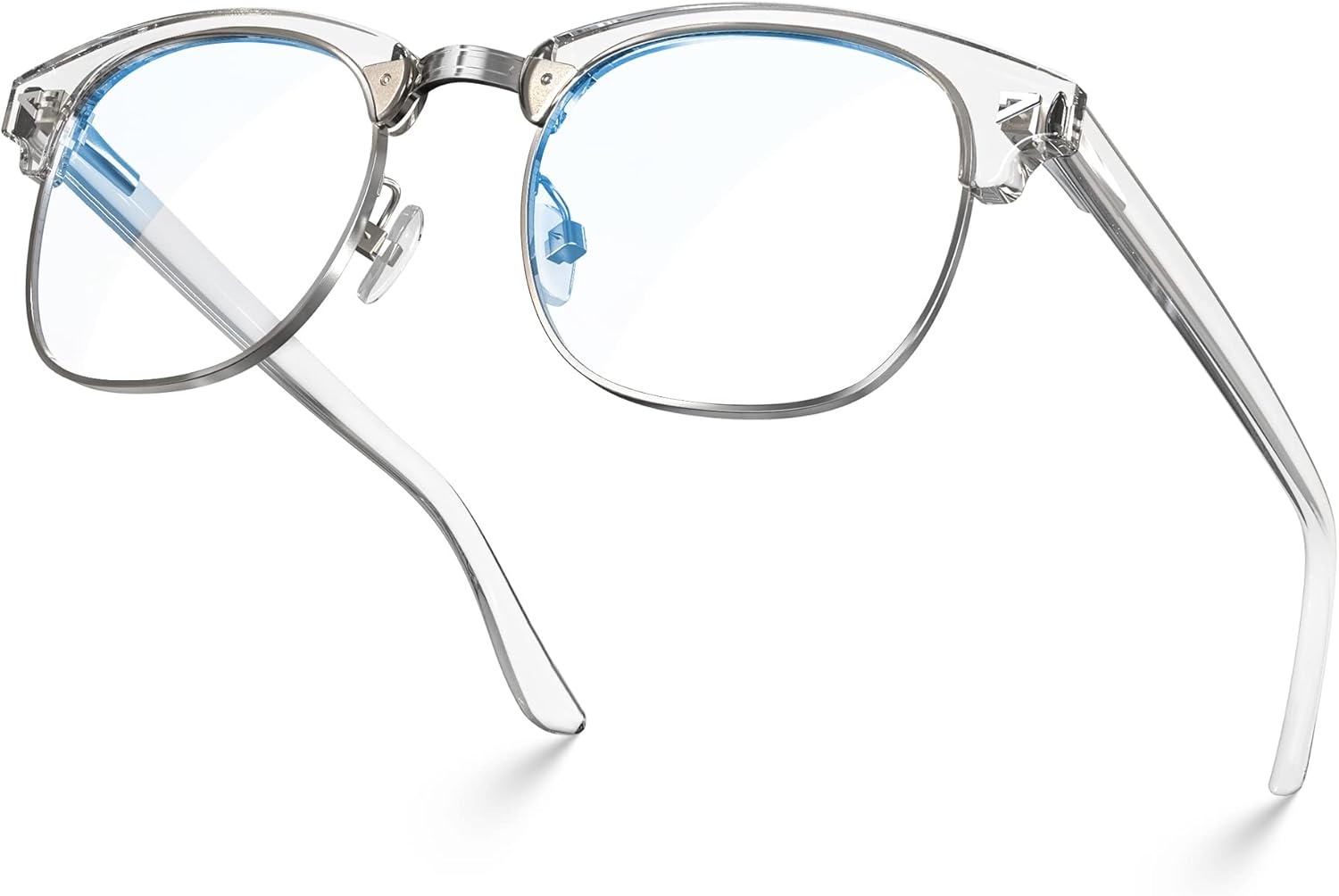 Blue Light Blocking Glasses Square with Anti Computer Glare for Gaming Reading Women and Men, Clear, L