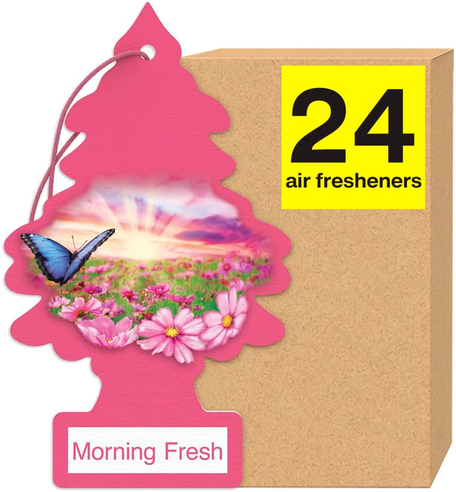 LITTLE TREES Air Fresheners Car Air Freshener. Hanging Tree Provides Long Lasting Scent for Auto or Home. Morning Fresh, 24 Air Fresheners