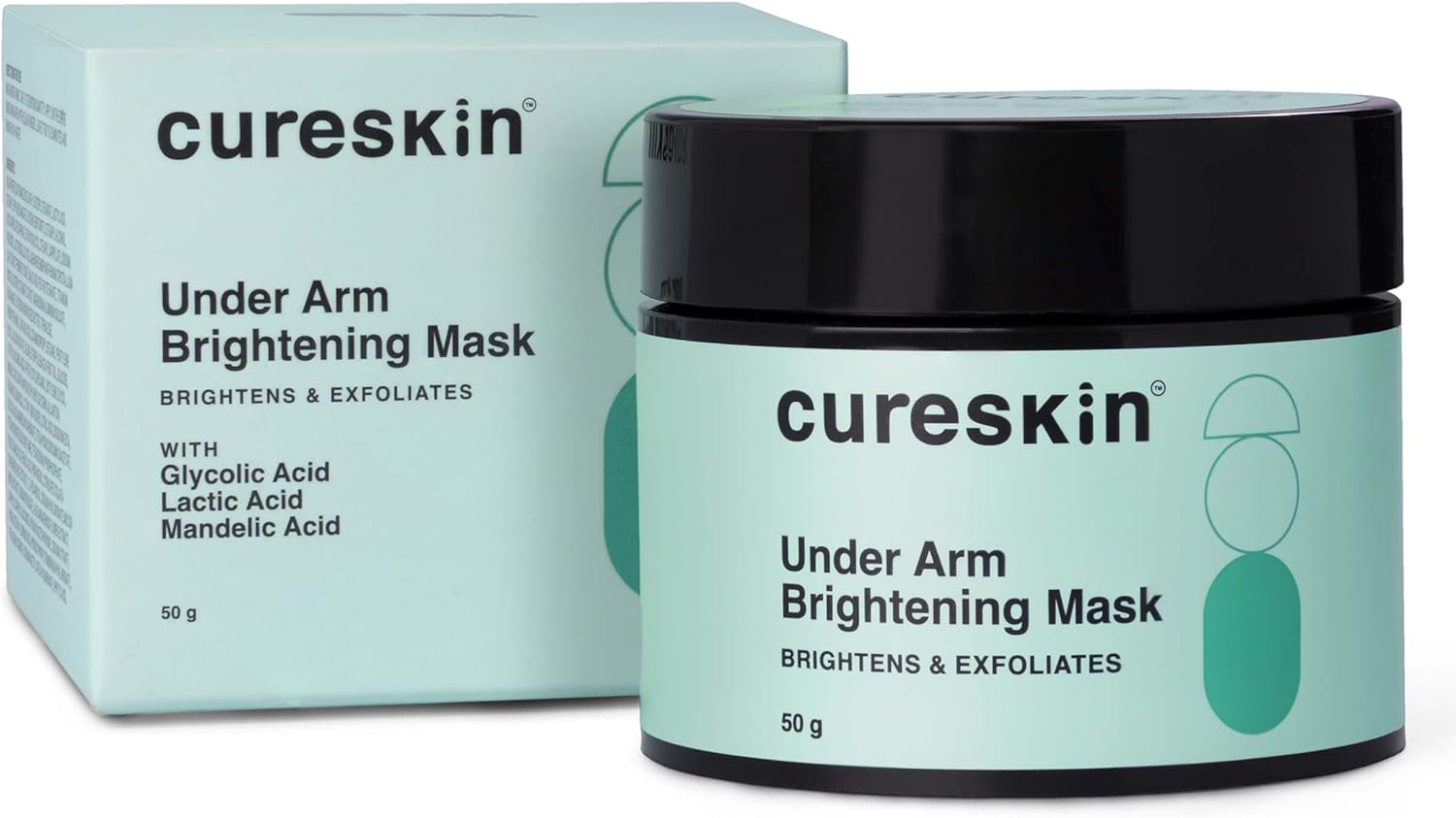 Cureskin Under Arm Cream Mask with Lactic Acid, Glycolic Acid & Malik Acid | Dark Underarms & Hyperpigmentation | Under Arm Dark Removing Cream, 50 g (Pack of 1)