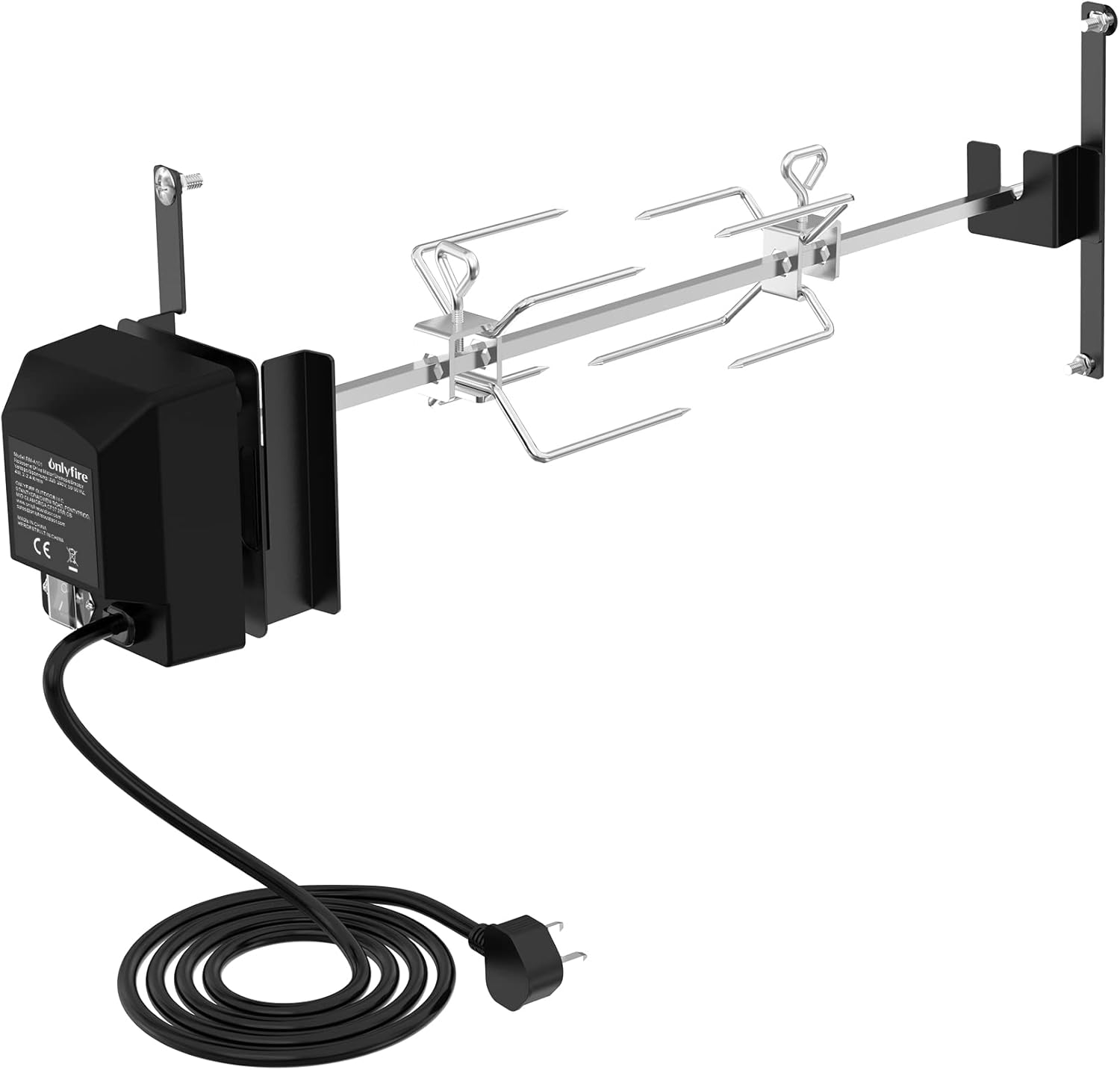 onlyfire BRK-6099 Grill Rotisserie Kit BBQ Spit Roaster with Electric Motor for Weber WSM 22" Cooker