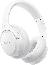 Bluetooth Headphones Over Ear,BERIBES 65H Playtime and 6 EQ Music Modes with Microphone,HiFi Stereo Foldable Lightweight Wireless Headset,Deep Bass for Home Office Cellphone PC Etc.(White)
