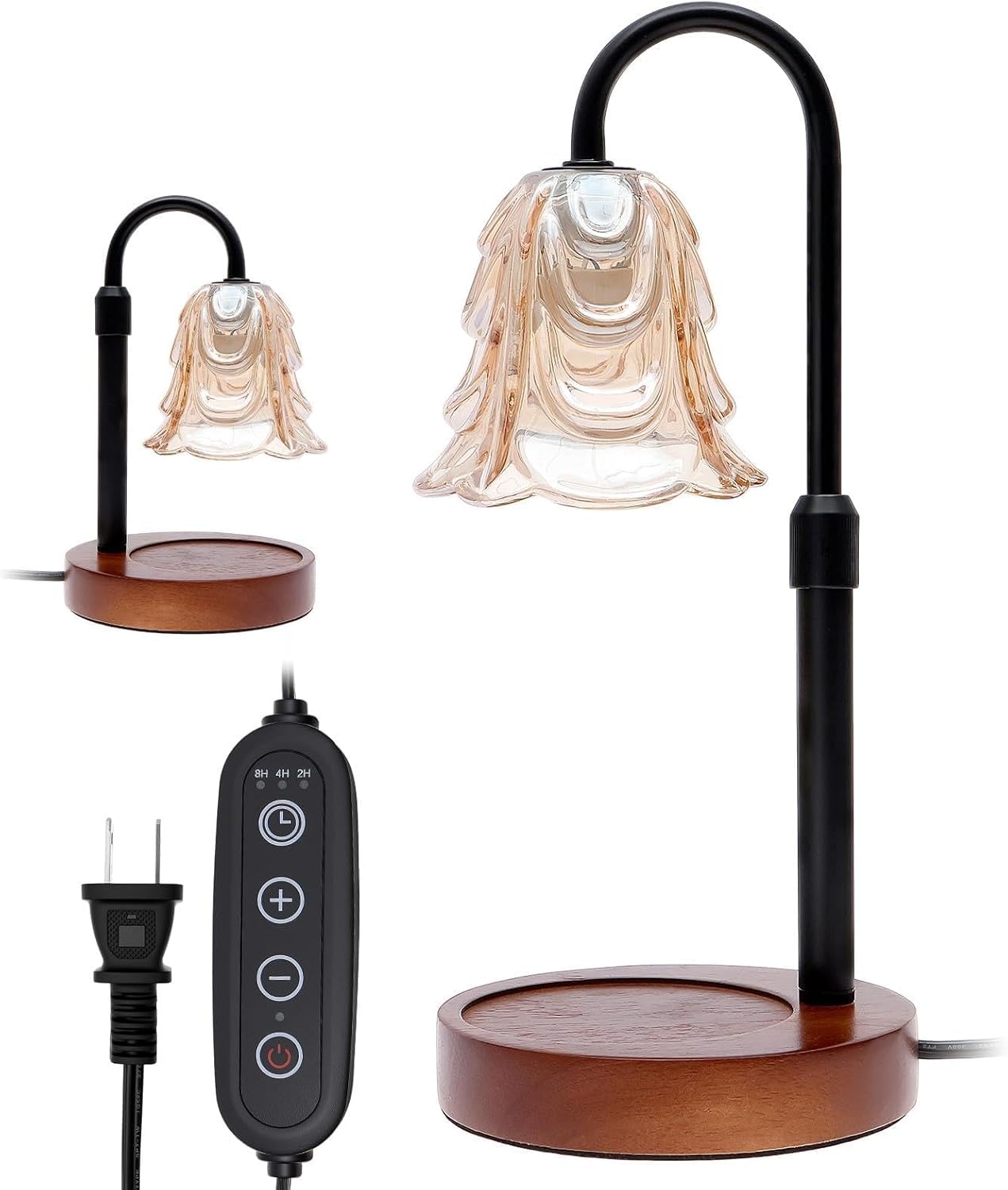Candle Warmer Lamp with Timer, 4 Dimmable Flower Lamps Warmer with Adjustable Height Holder, Candle Lamp for Bedroom, Bathroom and Office, Ideal Gifts for Women's Birthday, Christmas, Anniversary
