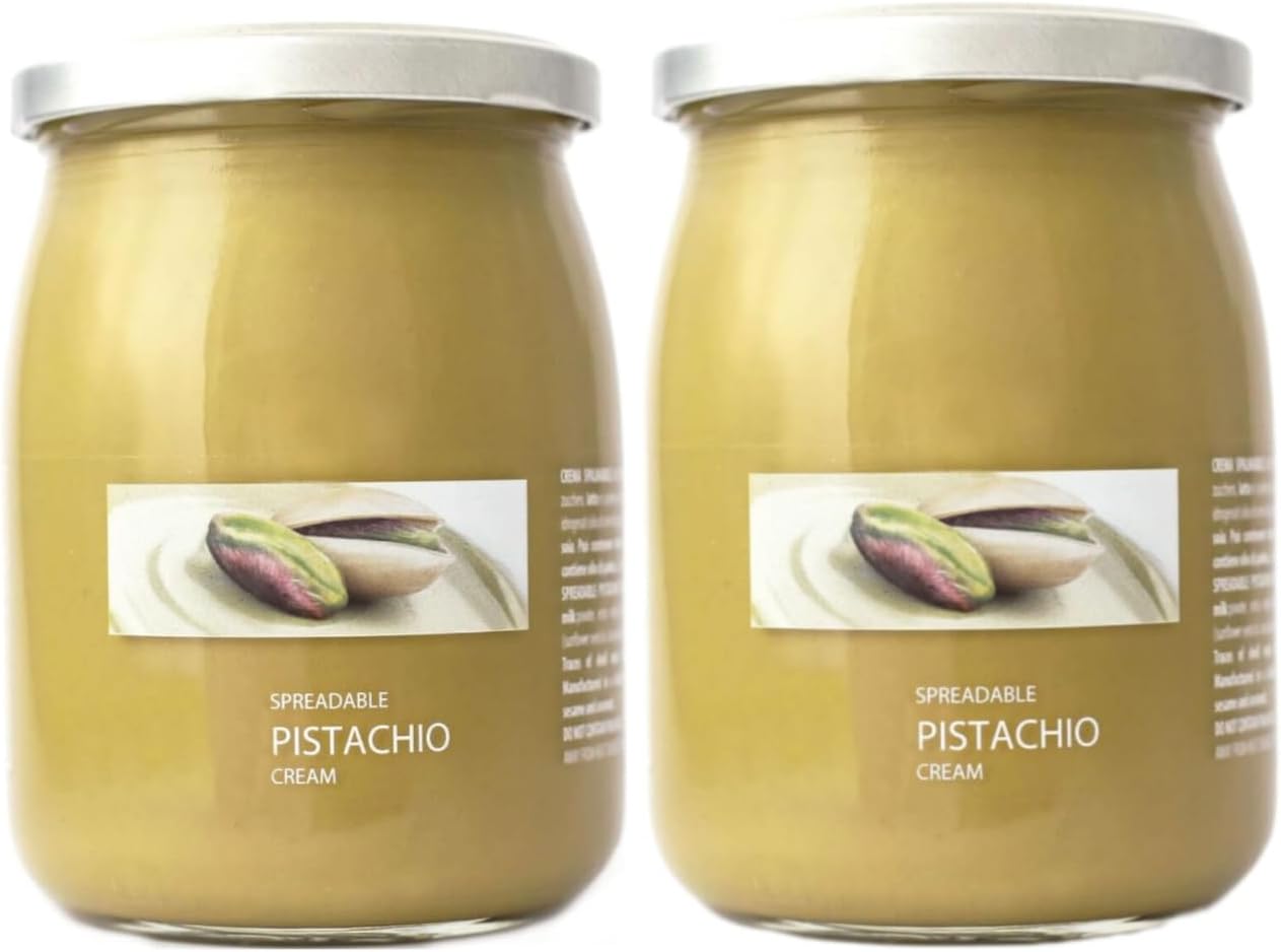 Piissti Sicilian Pistachio Cream Spread - 600g (Pack of 2) | Creamy & Spreadable, Versatile Paste Spread | Authentic Italian Pistachio Spread with 45% Pistachios – Gluten-Free, Palm Oil-Free