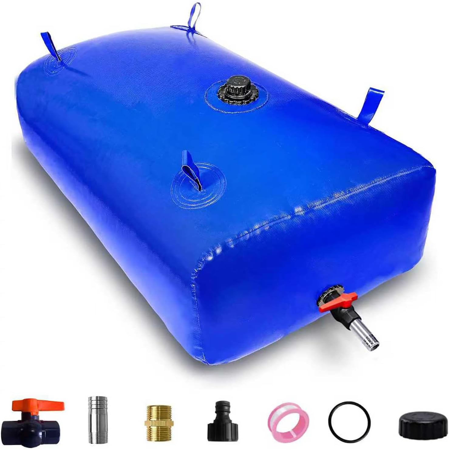 240 L/63 Gal Water Bladder Tank, Foldable Portable Water Storage Container, Emergency Water Bag for RV, Truck Bed, Fire Prevention, Drought Resistance, Blue