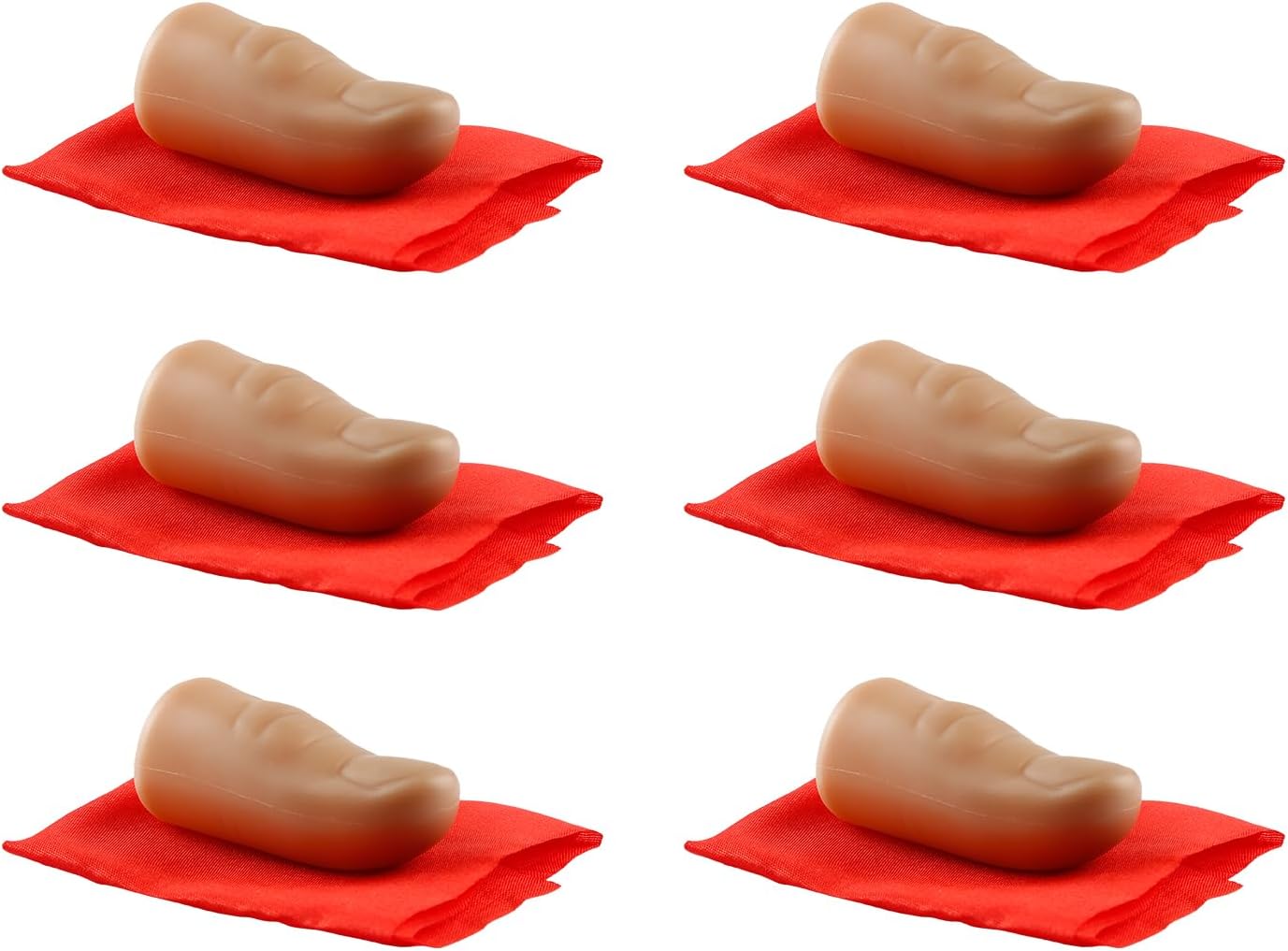 Tabanzhe Fake Thumb Tip Finger 6PCS Soft Magic Trick Thumb with Disappearing Cloth Close Up Magic Appear Vanish for Magicians Novelty Bar Stage Show Prop Prank Accessories