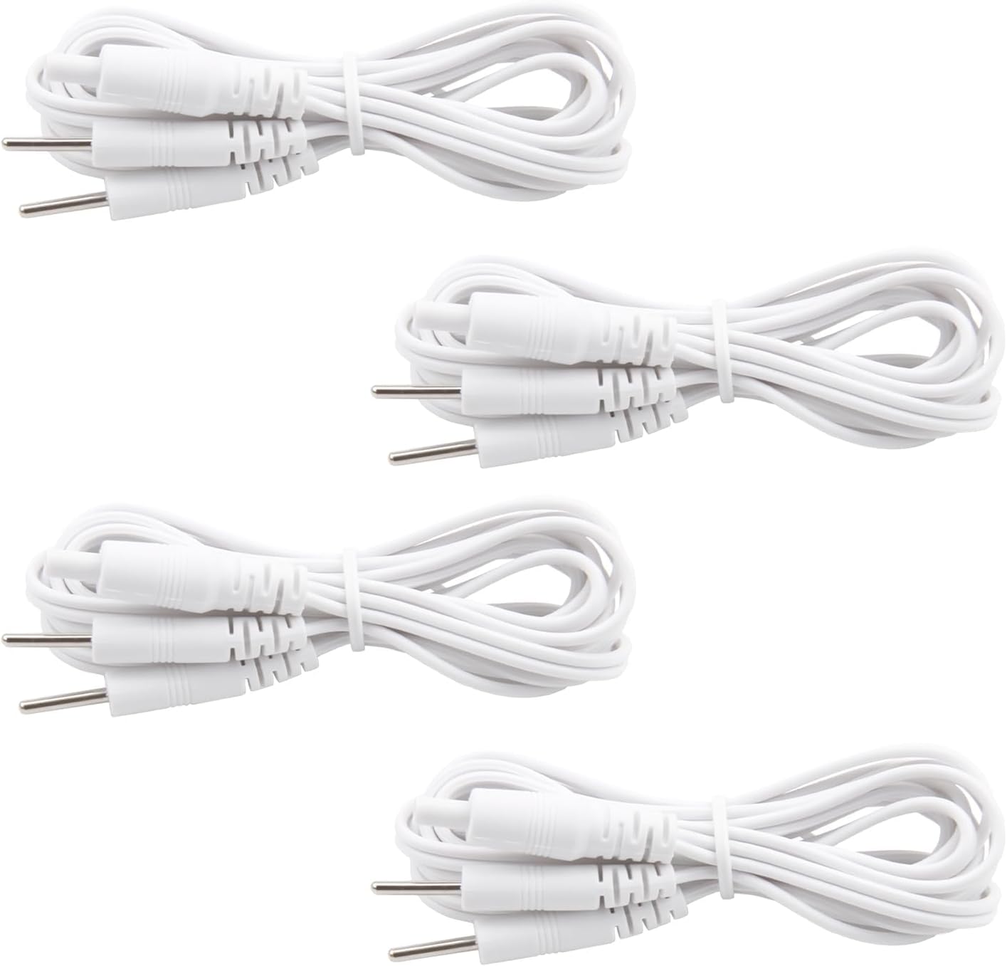 4Pack Tens Machine Replacement Leads, Flexible Electrode Wire Cables for TENS Units EMS with 2mm Pin Connectors, Electrotherapy Accessories