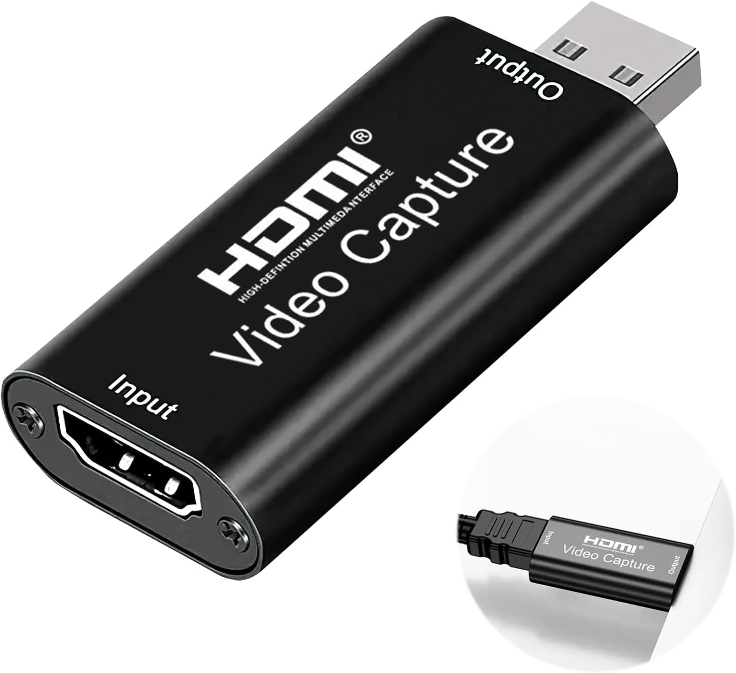 4K HDMI to USB Video Capture Card, 2.0 Audio Video Recording Card 1080P Output Record Audio Grabber for Live Streaming Conferencing Gaming on Switch PS4 PS5 Xbox OBS PC Windows Mac OS
