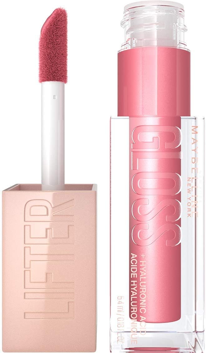 Maybelline Lifter Gloss, Hydrating Lip Gloss with Hyaluronic Acid, Creates Fuller-Looking, Shiny, Moisturised and Plumped Lips. Non-sticky, 005 Petal (Pink)