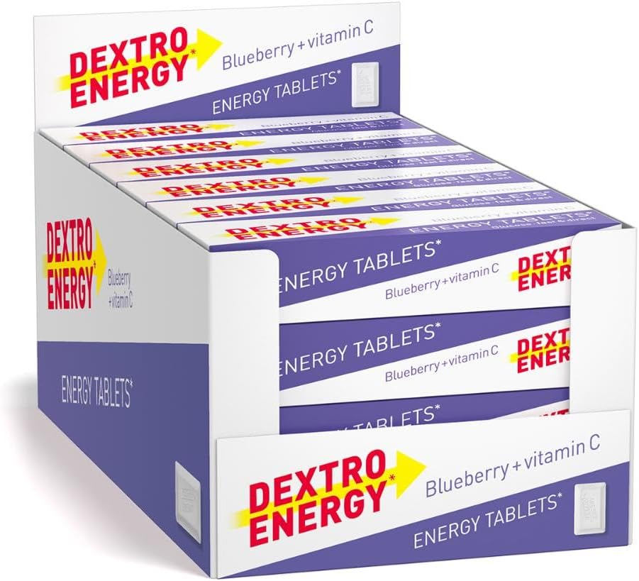 Dextro Energy Blueberry Glucose Tablets with Vitamin C, Pack of 24, 47 g, Energy Tablets, For a Quick Burst of Glucose