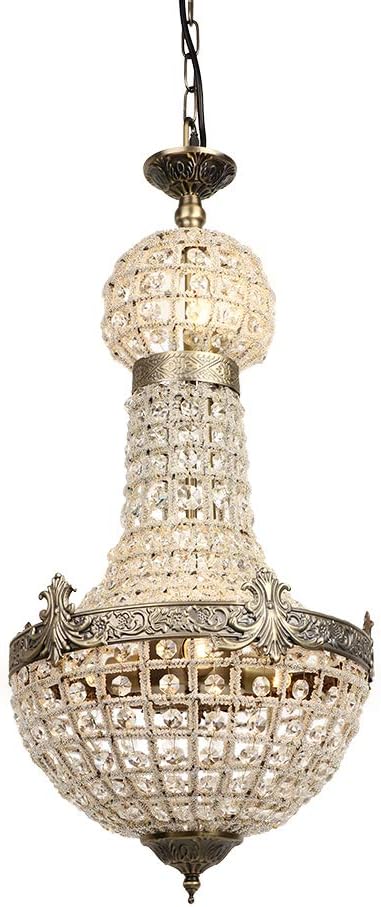 Newrays Retro Vintage Charming Royal Empire Style Led Crystal Modern Chandelier Lamp Lustres Lights G9 for Hotel Church Living Room