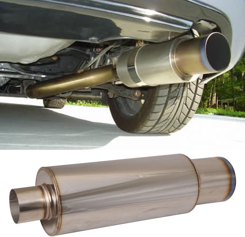 Motors Univeral 4" N1 Burnt Tip Stainless Steel Muffler Weld on Exhaust 2.5" Inlet