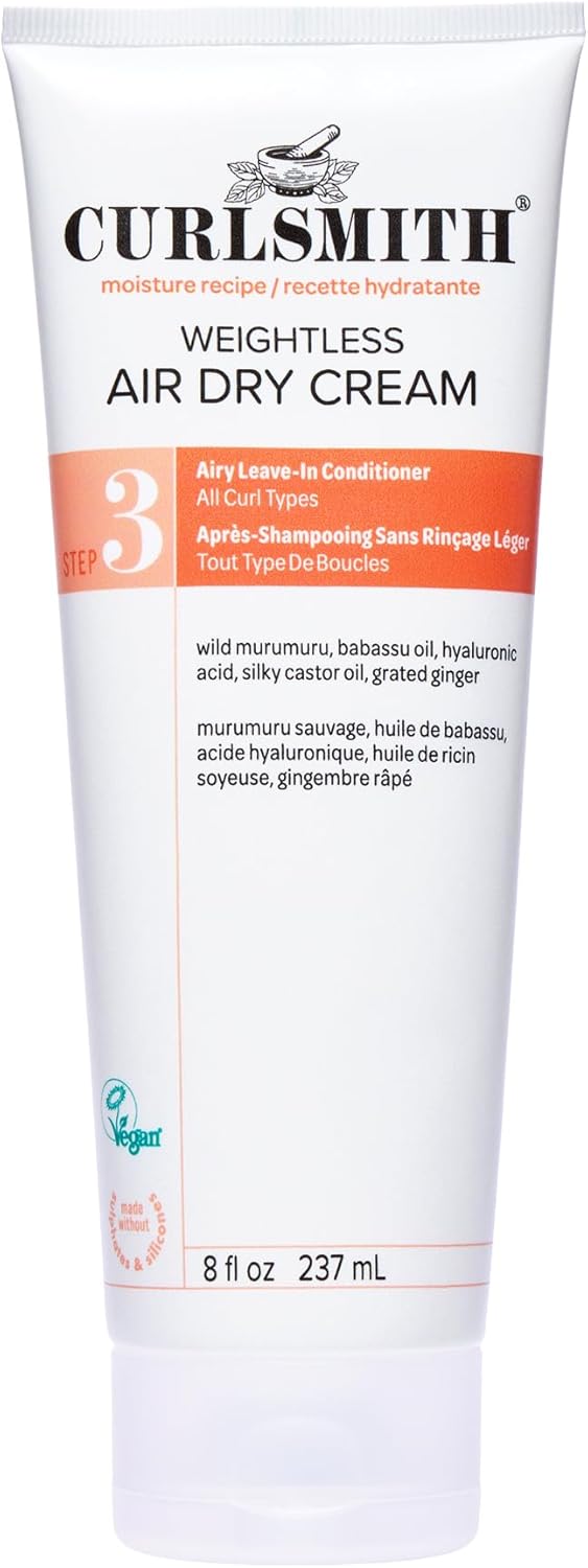 Curlsmith - Weightless Air Dry Cream - Vegan Leave-In Conditioner for Any Hair Type, Smooths Hair (237ml)
