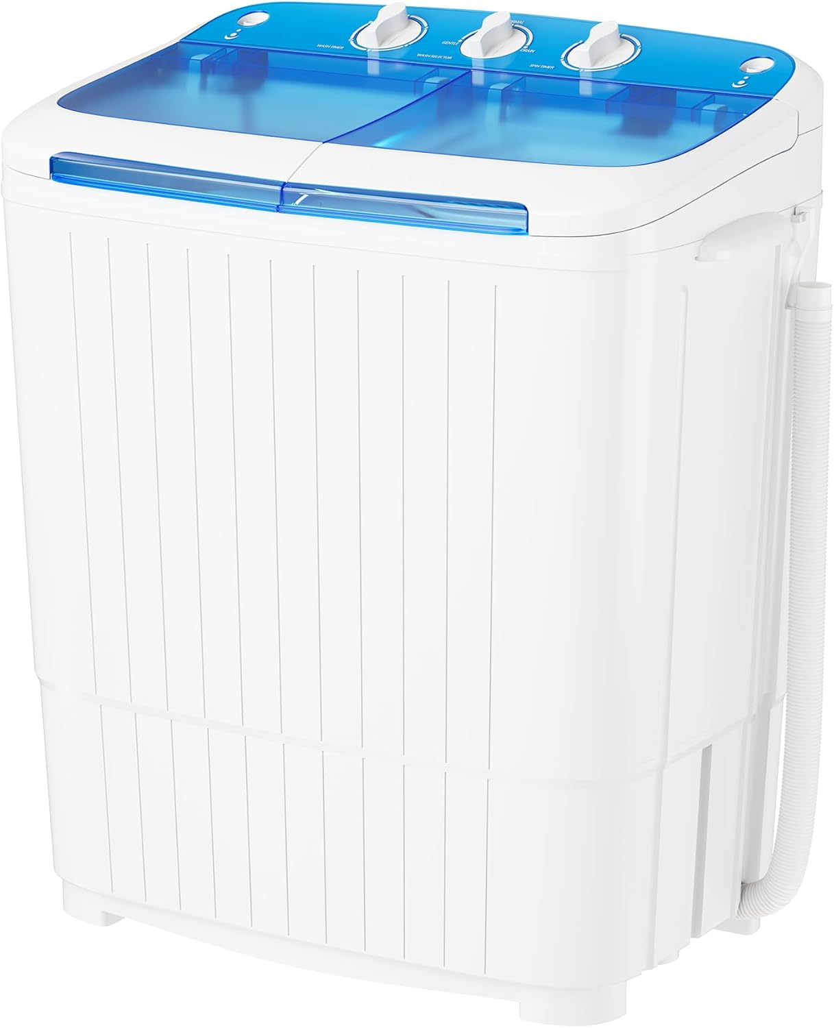 Superday Portable Washing Machine, 2 In 1 Small Washing Machine and Spin Dryer Combo, 17.6lbs Compact Mini Twin Tub Laundry Machine for Camping, Apartments, Dorms, College Rooms, RV, Delicates, Blue