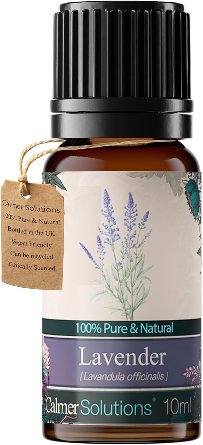 Calmer Solutions Lavender Essential Oil 10ml – Relaxing & Restorative – Pure Oil for Sleep, Calm & Skin – Steam Distilled & UK Made
