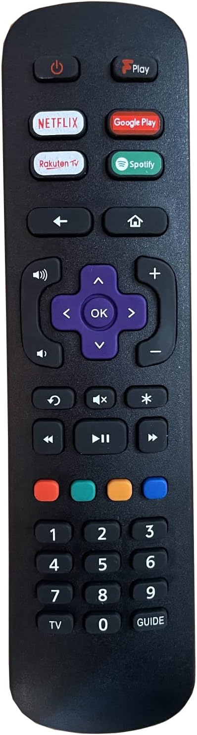for hisense roku tv remote control compatible for Hisense Roku Remote Control fit for R43B7120UK R50B7120UK R55B7120UK R65B7120UK compatible Hisense Roku TV B7120 - No Setup Required