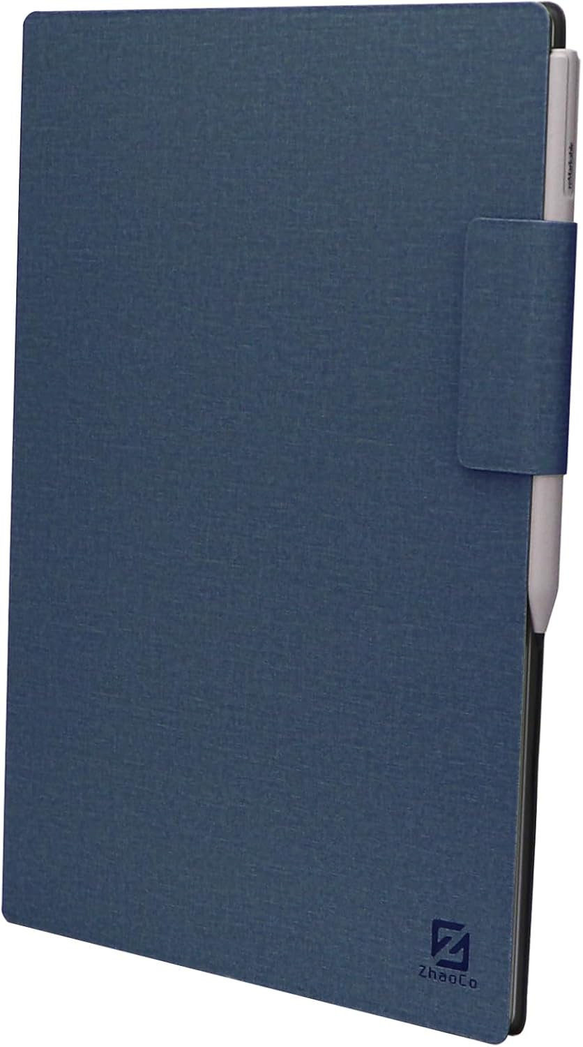 ZhaoCo Case for reMarkable Paper Pro Tablet 11.8 inch 2024, PU Leather Slim Lightweight Book Folio Stand Protective Magnetic Cover - Navy