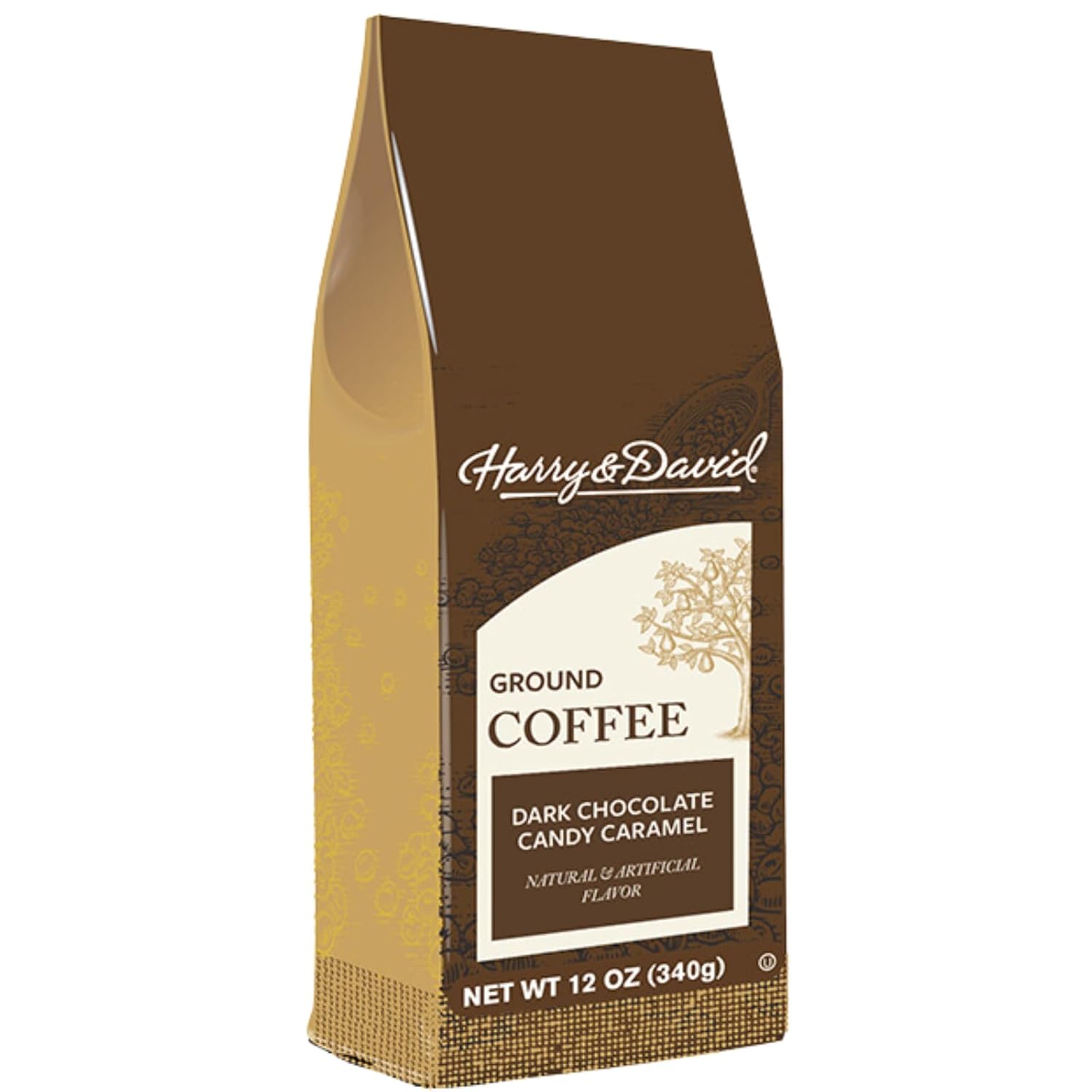 Harry & David Coffee - Dark Chocolate Caramel Flavored Medium Roast Arabica Ground Coffee - 12 Ounce