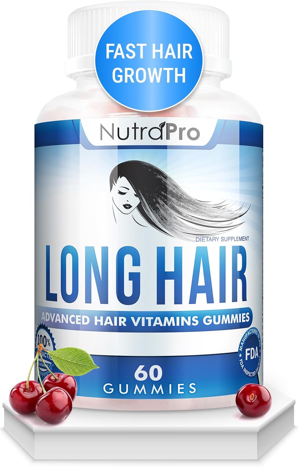 NutraPro Long Hair Gummies – Anti-Hair Loss Supplement for Faster Hair Growth of Weak, Thinning Hair – Grow Long Thick Hair & Increase Hair Volume with Biotin and 10 Hair Vitamins.for Men and Women.