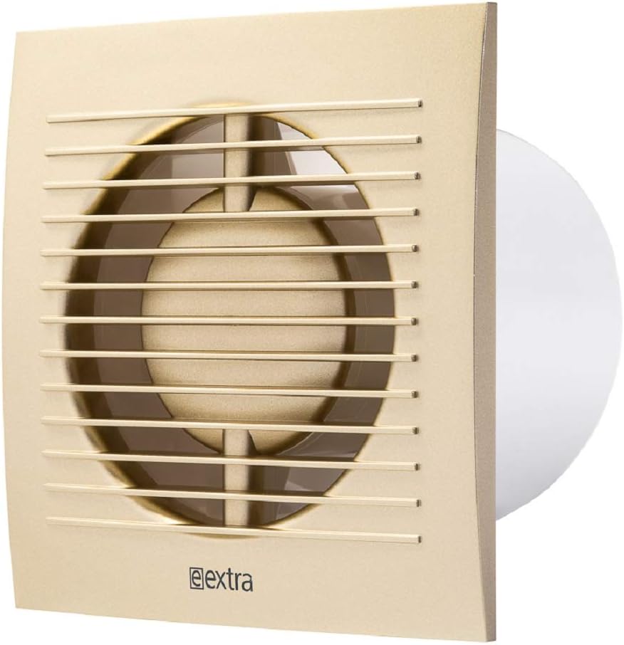 4 inch/100mm Bathroom Toilet Wall/Ceiling Extractor Fan with Timer - Ventilation Fan - Colour Gold