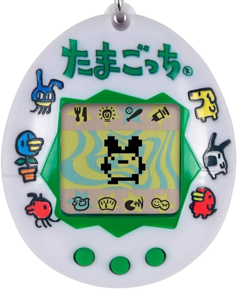 Bandai Tamagotchi Original Japanese Logo Shell | Tamagotchi Original Cyber Pet 90s Adults and Kids Toy with Chain | Retro Virtual Pets are Great Boys and Girls Toys or Gifts for Ages 8+